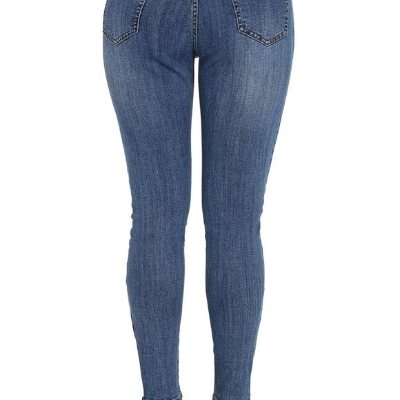 Patchwork High Waist Skinny Jeans - Picture 2 of 5